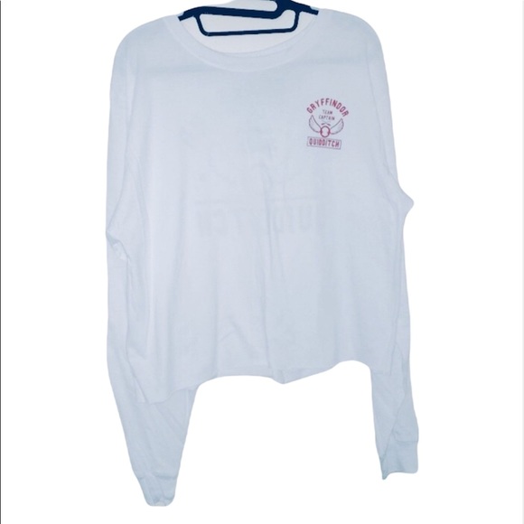 New Harry Potter: White Gryffindor Quidditch Round Neck Long Sleeve Shirt - Picture 1 of 5